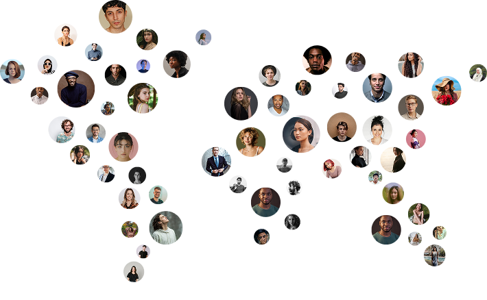 Climatebase Fellows around the world, mapped across continents
